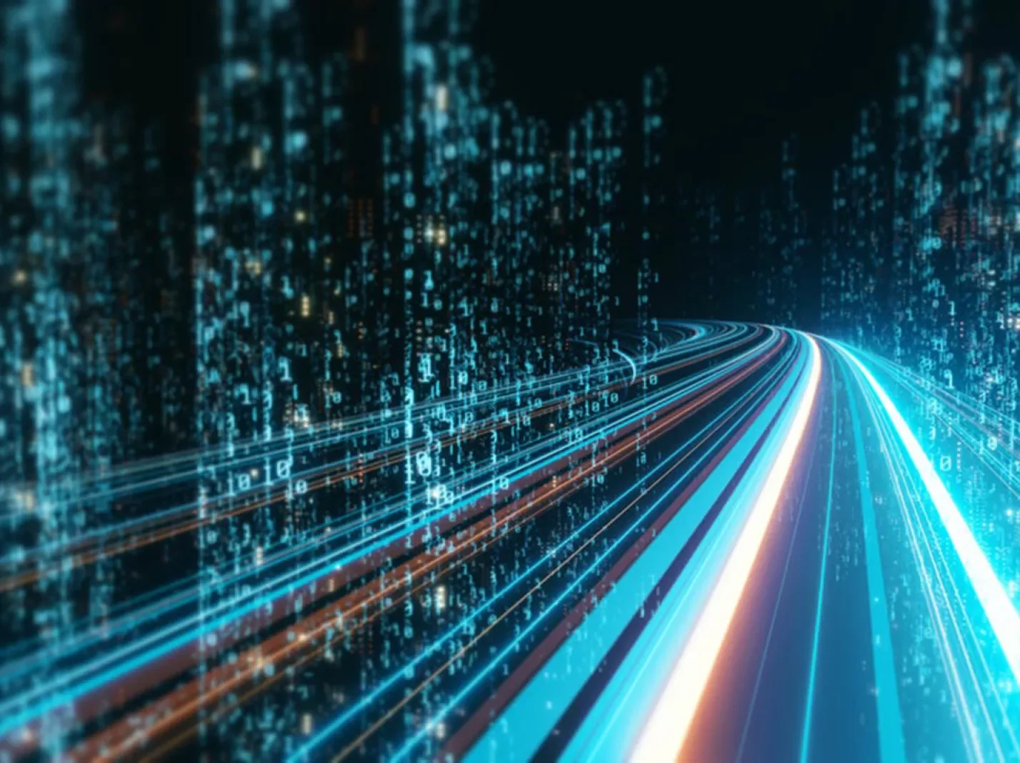 AI information highway digital lights