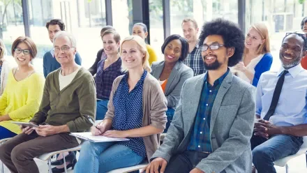 seated attendees at a live event